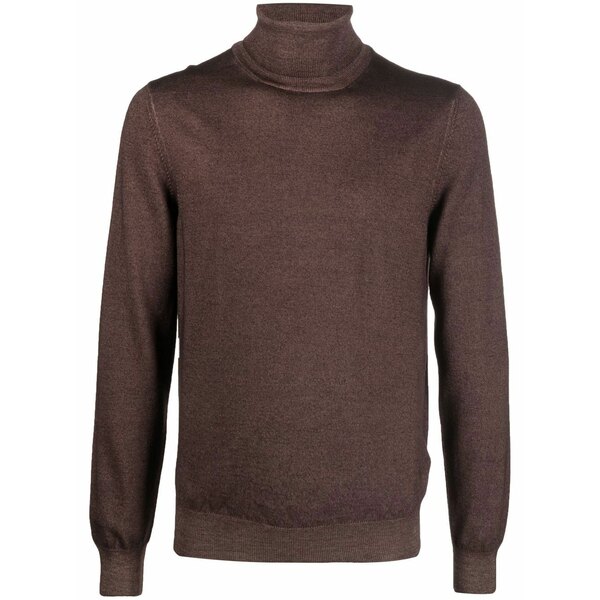ラルディーニ メンズ 編み物\u0026ティーシャツ アウター Roll-neck wool jumper Brown