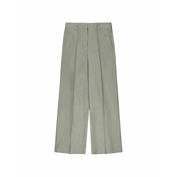 インコテックス レディース 心地よいズボン下 ボトムス Regular-fit linen trousers Green