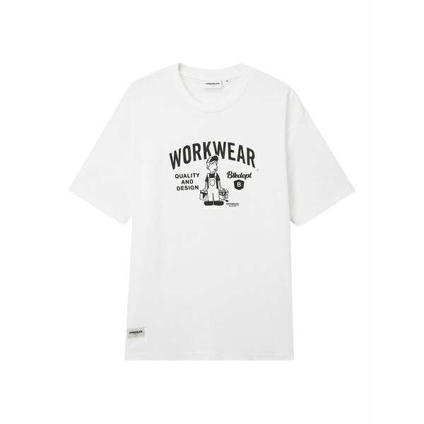 黒茶 メンズ ティーシャツ トップス Graphic-print cotton t-shirt White