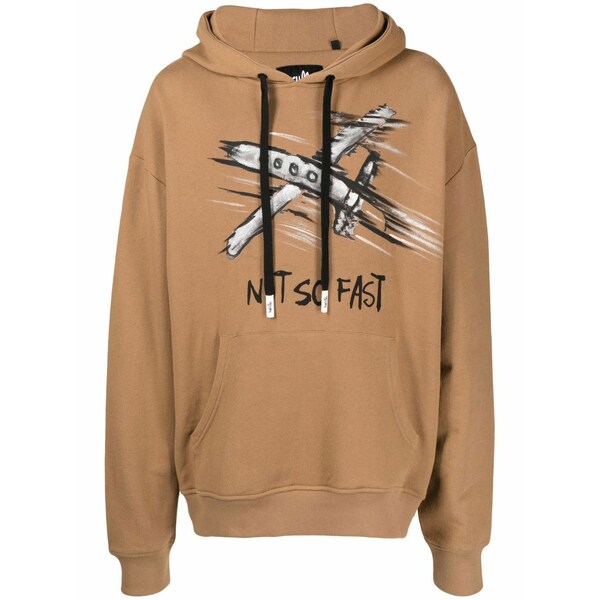 ハクーラ メンズ パーカー・スウェットシャツ アウター Not so fast print hoodie Brown