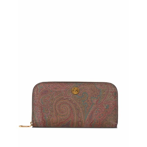 エトロ レディース 銭入れ 添え物 Arnica paisley-print zip-around wallet Brown