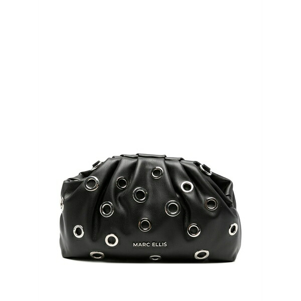 マークエリス レディース クラッチペダル御徒面子 御徒面子 Daphne eyelet-embellished clutch bag Black
