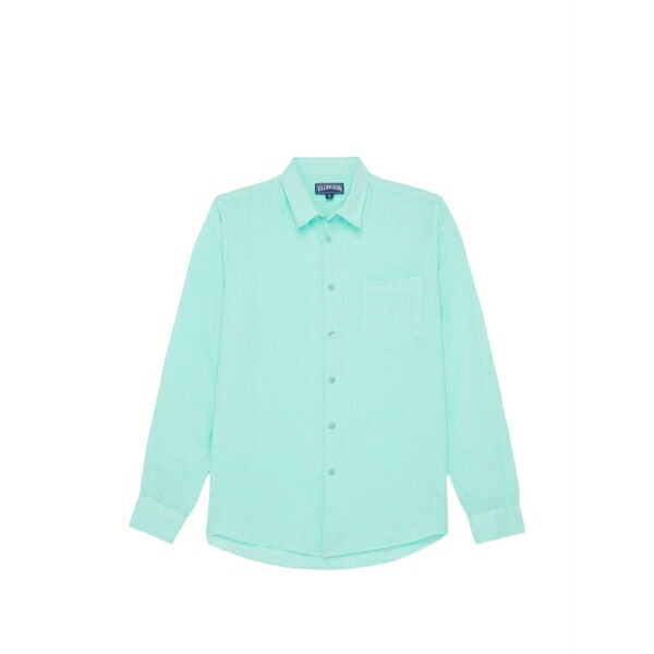 ヴィルブレクイン メンズ プルオーバー トップス Button-up linen shirt Blue