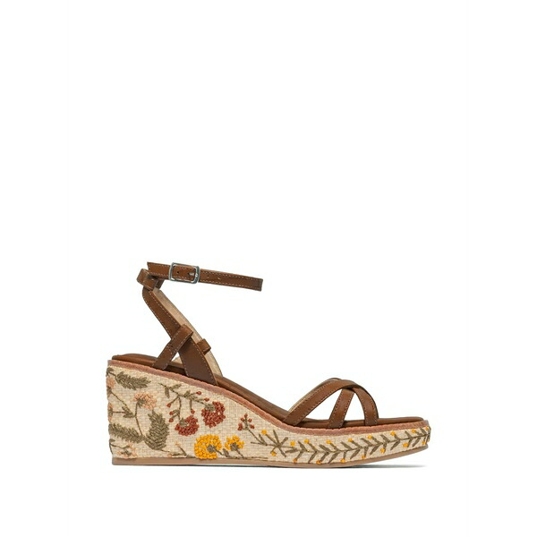 ベルナルド レディース サンダル シューズ Cairo floral wedge espadrilles Brown