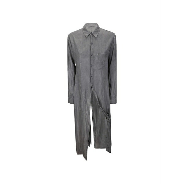 リミフー レディース シャツ トップス Longline button-down shirt Grey|asty