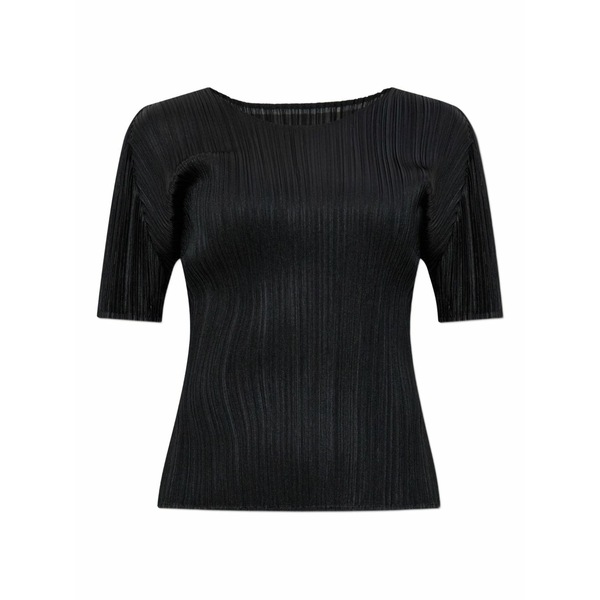 筋目 プリーズ イッセイ ミヤケ レディース ティーシャツ トップス Pleated t-shirt Black