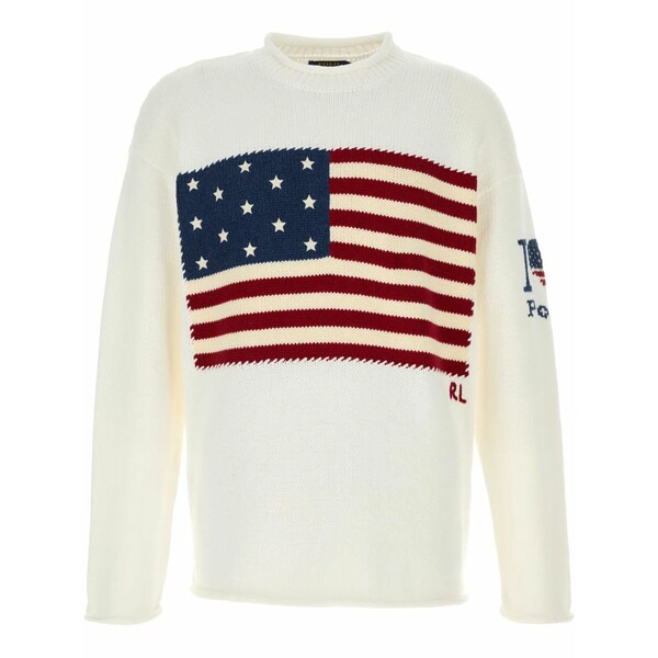 ラルフローレン メンズ 編み物\u0026スウェーター アウター Flag sweater  White