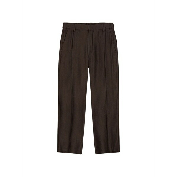 エヌエヌ77 メンズ 心地好いズボン下 ボトムス Pleat-detail trousers Brown