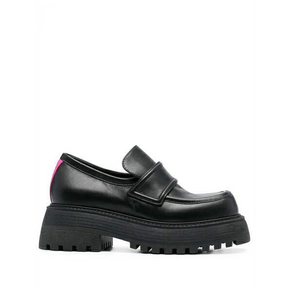 トロワジュイン レディース スリッポン・ローファー シューズ Penny-slot leather loafers Black