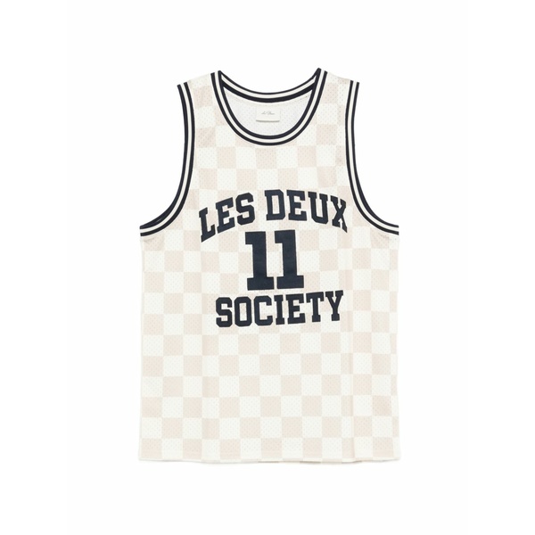 レ ドゥ メンズ ティーシャツ トップス Silas checked tank top Neutrals