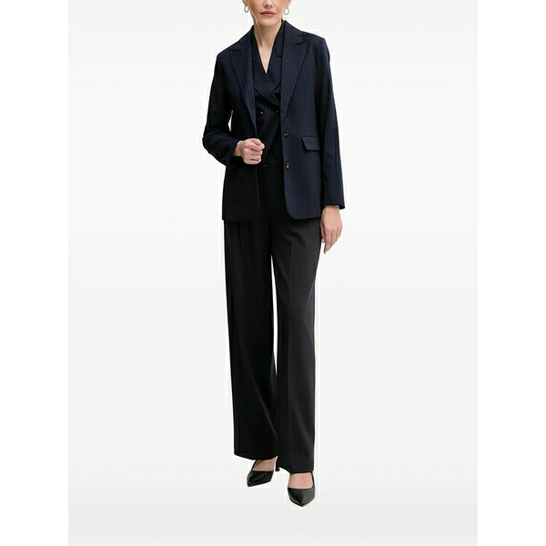 ベネトン  レディース カットソー トップス Pinstripe-pattern buttoned vest Blue