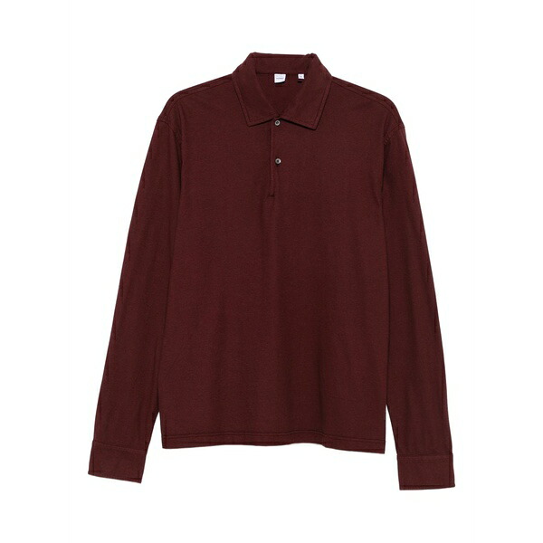 アスペジ メンズ スポーツシャツ トップス Long-sleeve polo shirt Red