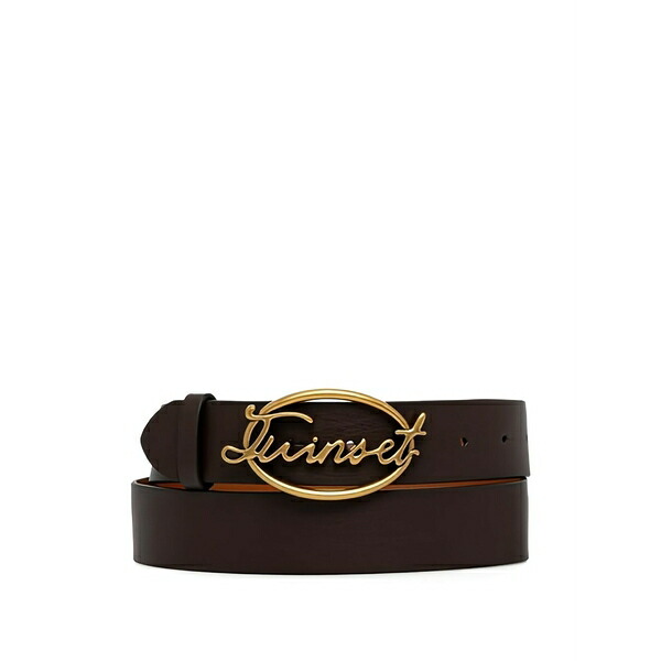 ツイン書き割り レディース 三尺帯 添え物 Signature plaque belt Brown