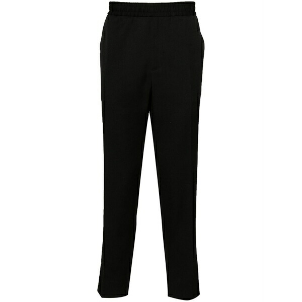 ゴールデングース メンズ 心地よいズボン下 ボトムス Logo-plaque virgin wool trousers Black
