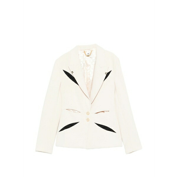 エリザベスフランキ レディース 上衣＆上衣 アウター Cut-out cr￡pe jacket Neutrals