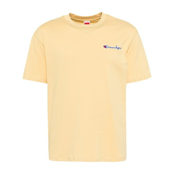 地びた 無し メンズ ティーシャツ トップス Logo print cotton t-shirt Yellow