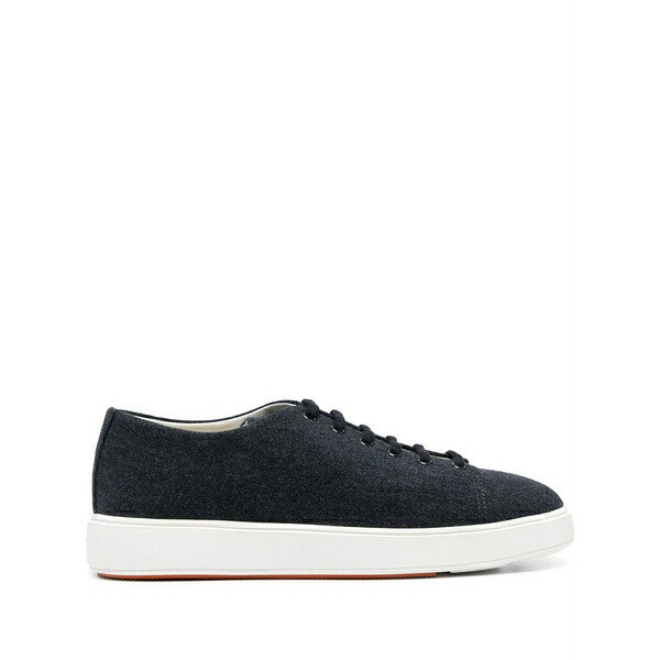 サントーニ メンズ スニーカー シューズ Logo-patch lace-up sneakers Blue|asty