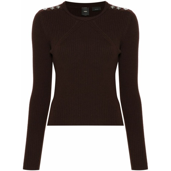 ピンコ レディース 編み物\u0026プルオーバー アウター Love birds-motif sweater Brown