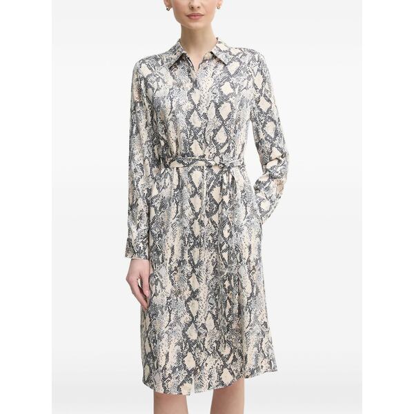 ウイ レディース 衣裳 トップス Buttoned animal-print MIDI dress Neutrals