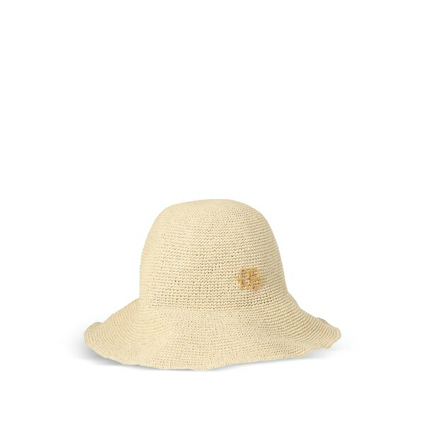 ラスランバジンスキー レディース かぶり笠 添え物 Ruffled straw hat Neutrals