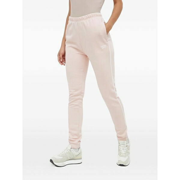 リーボック レディース 心地よいズボン下 ボトムス Logo-embroidered track pants Pink