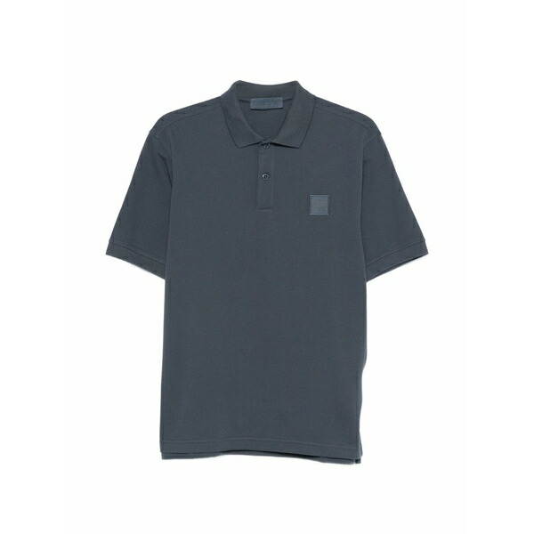 ストーンアイランド メンズ スポーツシャツ トップス Ghost logo-patch polo shirt Blue