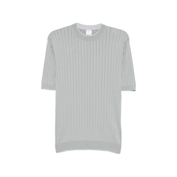 イレブンティ メンズ ティーシャツ トップス Ribbed-knit short-sleeve t-shirt Blue