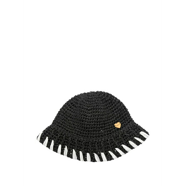 ツイン書き割り レディース 鳥打ち帽 付属物 Woven hear-plaque hat Black