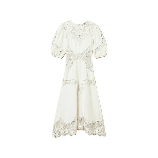 ツイン書き割り レディース 衣裳 トップス Lace-detail dress White