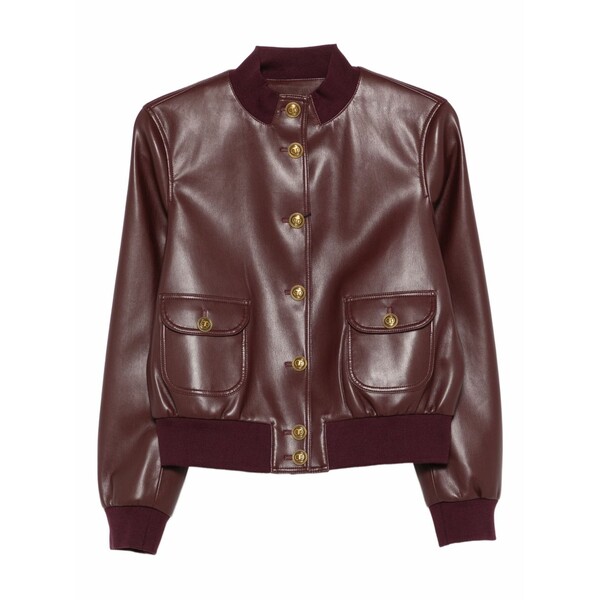 ツイン書き割り レディース 上衣＆上衣 アウター Button-fastening jacket Red