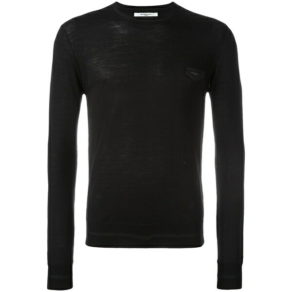 ジバンシー メンズ 編み物\u0026スウェーター アウター Logo plaque knitted jumper Black