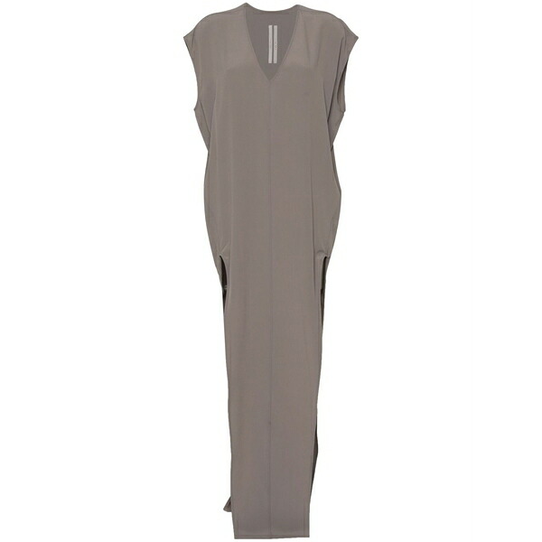 リックオウエンス レディース 衣装 トップス V-neck crepe maxi dress Grey