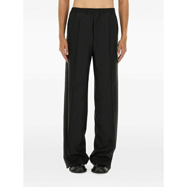 モスキーノ メンズ 心地よいズボン下 ボトムス Button-embellishment trousers Black
