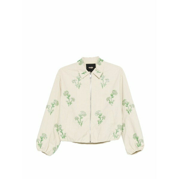 マージュ レディース 上衣＆上衣 アウター Floral zip bomber jacket Neutrals