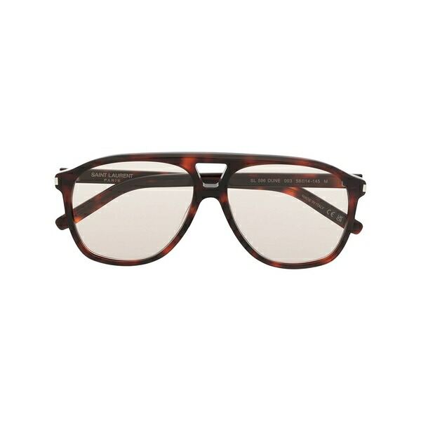 サンローラン アイウェア レディース 黒眼鏡＆アイウェア 添え物 Pilot frame tortoiseshell sunglasses Brown