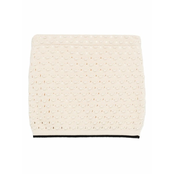 枠組み レディース スコート ボトムス The bauble crochet-knit mini skirt Neutrals
