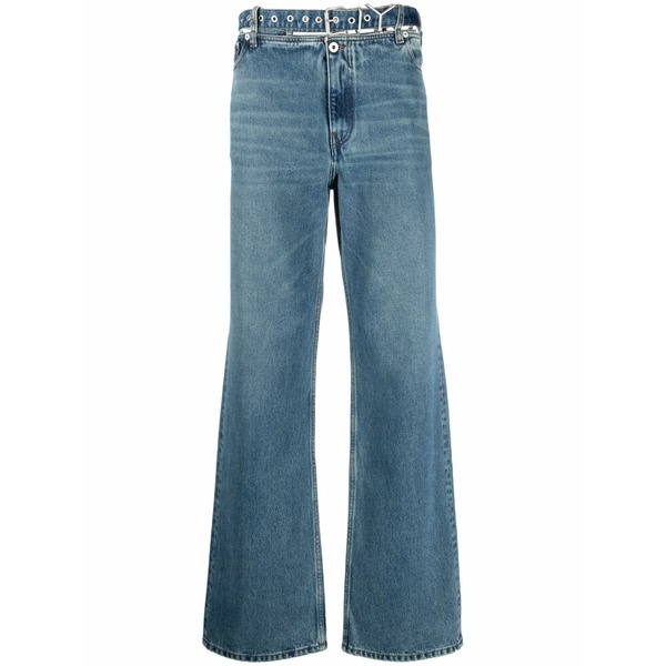 ワイ事業計画 メンズ ジーンズズボン下 ボトムス Evergreen mid-rise wide-leg jeans Blue