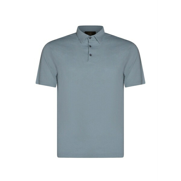 ザノーネ メンズ スポーツシャツ トップス Buttoned polo shirt Blue