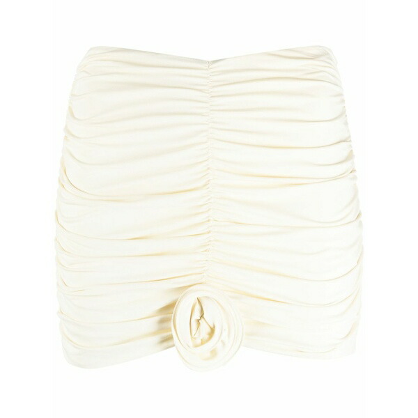 ラルーベッシュ レディース スコート ボトムス Lillibet floral-appliqu￡ ruched miniskirt Neutrals