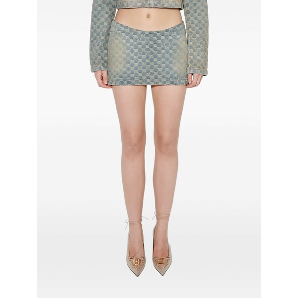 ミスビヘイブ レディース スコート ボトムス Monogram-pattern mini skirt Blue