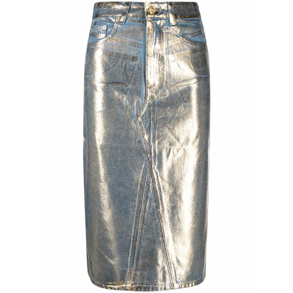 ガニー レディース スコート ボトムス Metallic-finish denim MIDI skirt Blue