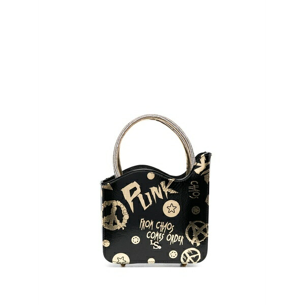 ル シラ レディース ハンドバック 御徒面子 Ivy graphic-print mini bag Black