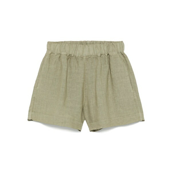 １２０％リノ レディース 心地好いズボン下 ボトムス Linen shorts Green