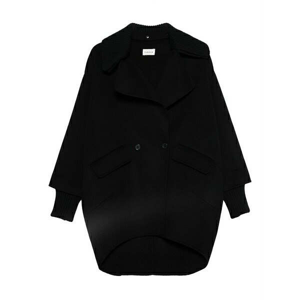 パロッシュ レディース 厚地の外套 アウター Double-breasted coat Black