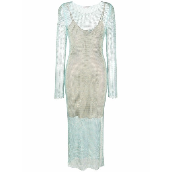 青碧御嬢さん レディース 衣裳 トップス Long-sleeved sequin dress Blue