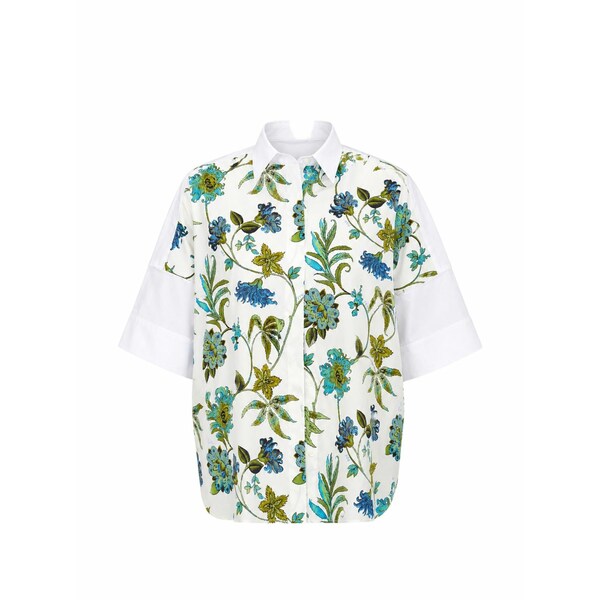 フェイ レディース プルオーバー トップス Floral-print short-sleeve shirt White