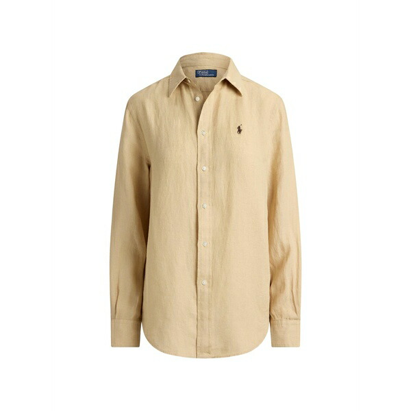ラルフローレン レディース プルオーバー トップス Pony-embroidered linen shirt Neutrals
