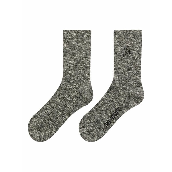 アクセルアリガト メンズ ソックス アンダー御召しもの M￡lange crew socks Black