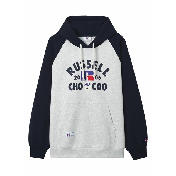 黒茶 メンズ パーカー・スウェットシャツ アウター Raglan-sleeve hoodie Grey
