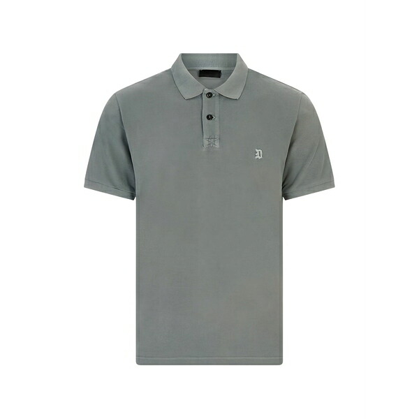 ドンダップ メンズ スポーツシャツ トップス Logo-embroidered polo shirt Grey